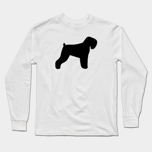 Black Russian Terrier Silhouette Long Sleeve T-Shirt by Coffee Squirrel